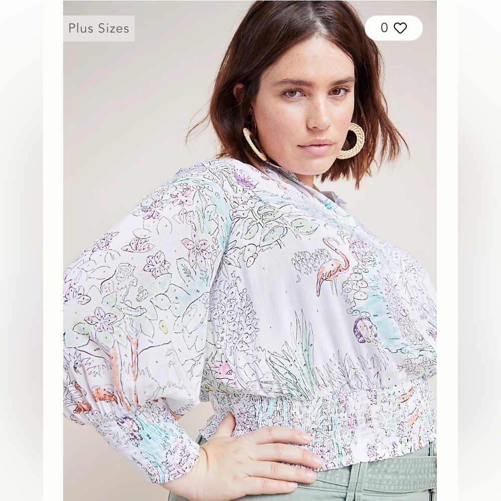 Anthropologie Maeve Color By Numbers Watercolor Rosa Blouse XS - Picture 4 of 16